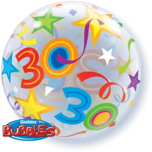 Folieballon - 30 Jaar - Bubble - 56cm - Zonder vulling