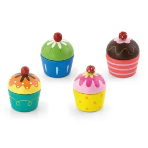 Speelgoedeten - Cupcakeset met Klitteband - 4dlg.