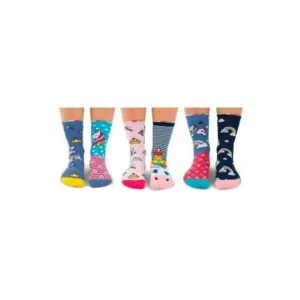 United Oddsocks Kindersokken Unicorn 6 Mismatched Sokken  30-39