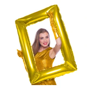 Folieballon - Selfie lijst - Schilderij goud - 60x85cm - Niet voor helium