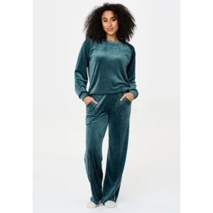 Lingadore Velvet Mood homewear in donkergroen