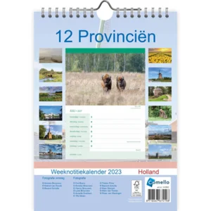 Weekkalender - 2023 - 12 provinciën - 16,5x23cm