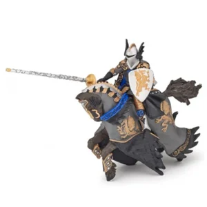 Speelfiguur - Mens - Ridder - Zwarte drakenridder - Met paard