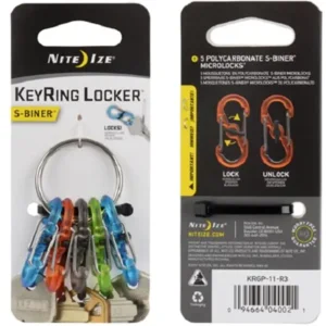 Nite Ize KeyRing Locker Staal met Plastic kleuren S-Biners KRGP-11-R3