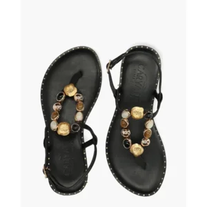 Caryatis Zefi Zwart/Goud Damessandalen