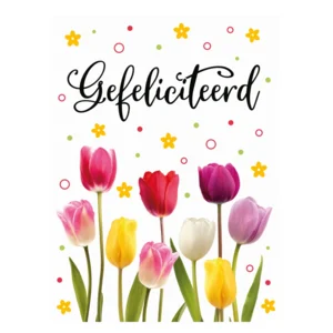 Kaart - A4 formaat - Gefeliciteerd - Tulpen - MAX001