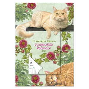 Week notitiekalender - 2024 - Op schild - Franciens katten - Groene Oase - 21x34cm