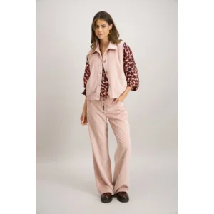 Signe Nature Gilet: Mouwloos, Vieux roze, Ribfluweel ( Signe.1345 )