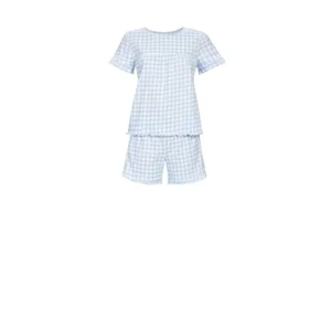 Ringella Pyjama dames: korte mouw + short, Blauw / wit ( RIN.507 )