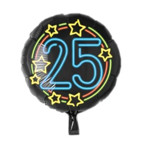 Folieballon - 25 Jaar - Neon - 43cm - Zonder vulling