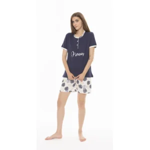 Gary Dames Pyjama: Korte mouw / short, Blauw ( GARY.45 )