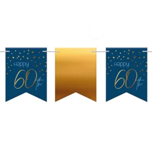 Vlaggenlijn - 60 jaar - Luxe - Blauw, goud - 6m