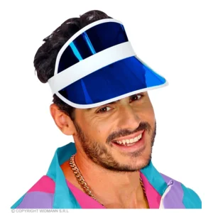 Blauwe zonneklep | Zonneklep in 80's stijl