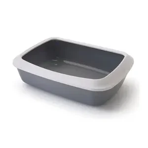 Savic Kattenbak Iriz Met Rand Koudgrijs / Wit 42 x 21 x 12,5 cm