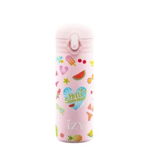 IZY KIDS - 350 ml - Pink Summer - thermosfles / drinkfles / waterfles