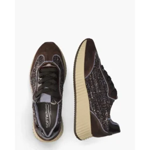 Softwaves Alice Bruin/Blauwe Damessneakers