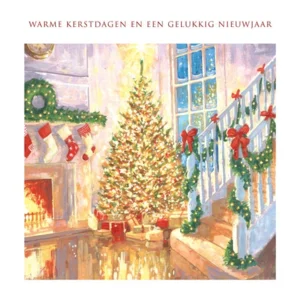 Kaart - Kerst - Tracks - Kerstboom met lichtjes in huis - XS454A