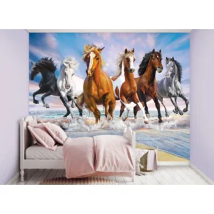 Poster behang Wilde Paarden Paradise 305 x 244 cm