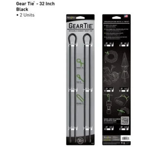 Nite Ize Gear Tie 32" Zwart 2 Stuks Herbruikbare kabelbinder GT32-2PK-01