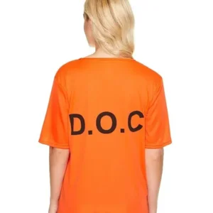 Kostuum - Gevangene - Oranje - Broek, top & badge - XS