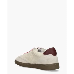 Cypres Yoel Beige/Bordeauxrood Damessneakers