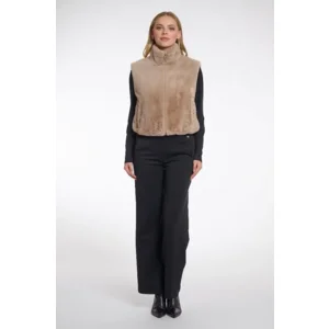 Rino & Pelle dames Bodywarme: Nikki, Oat kleur, met rits ( RINO.83 )