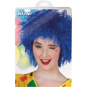 Pruik - Clown Frizzy - Blauw