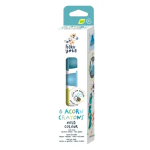 Waskrijt - Met bijenwas - In eikelvorm - Koude kleuren - 6st.