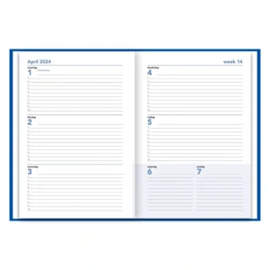 Agenda - Weekplanner - 2024 - 17 maanden - A5 - Blauw