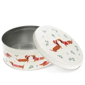 Teckel blikken voorraaddoos rond