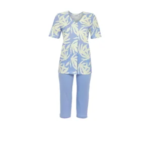Ringella Dames pyjama: Blauw, korte mouw / capri broek, Modal / katoen ( RIN.615 )