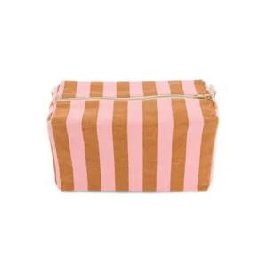 Toilettas Vic - Caramel Roze Strepen | Rose in April