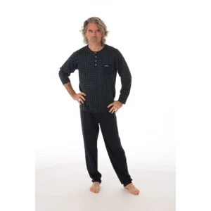 Perlina Heren pyjama: Antoon, Lange mouw, Korte broek en lange broek, Donker Blauw ( LINA.77 )