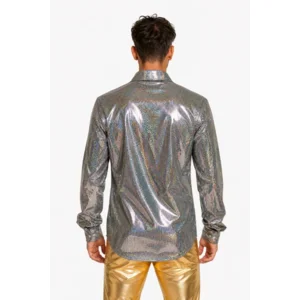 Shirt - Disco - Zilver - Glanzend - S