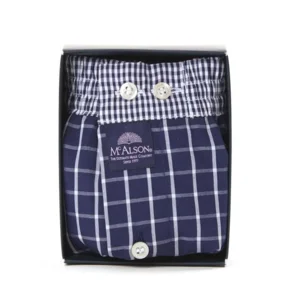 MC Alson Boxershort Heren: Blauw geruit, Los model met ingewerkte slip ( MCA.1 )
