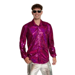 Shirt - Disco - Fuchsia - Glanzend - M