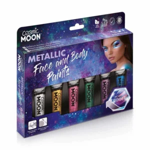 Face & Body Metallic Paint Schmink set- 6 kleuren tube van 12 ml