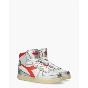 Diadora Heritage Mi Basket Metal Mixed Wit/Zilver/Rood Damessneakers
