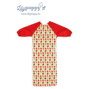 Lilypoppy's nooit-meer-vuile-kleren-slab met lange mouwen Appeltjes - rood 6-18 maanden