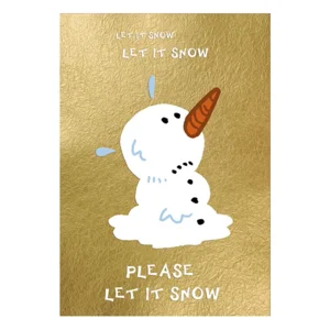 Kaarten - Kerst - Let it snow, goud - 4x4st. - MB.2001
