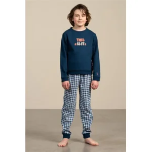 Eskimo Jongens pyjama: Sam, Gemoltoneerd + fleece broek ( ESK.1699 / ESK.1703 )