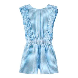 Name it Kinderkleding Meisjes Korte Blauwe Jumpsuite Fetrine All Aboard