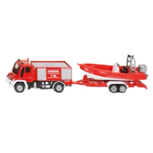 Auto - Unimog brandweer met trailer en boot