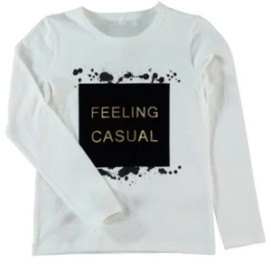 Tshirt NITLEISA, feeling casual (Creme wit)