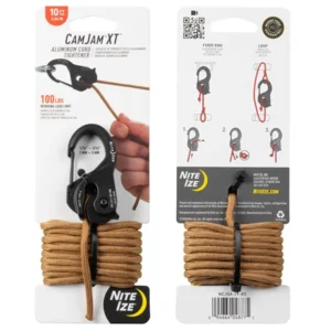 Nite Ize CamJam XT Aluminium Koord Opspanner met Coyote Paracord NCJSA-29-R3