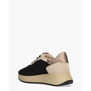 Softwaves Anna Zwart/Beige Damessneakers