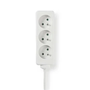 Stekkerdoos - 3 meter - 3 stopcontacten - Verlengkabel Indoor Neopreen - 3G1,0 mm² - IP20 - Penaarde - Wit