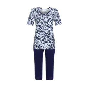 Ringella Pyjama Dames: Blauw, capri broek, tencel tot maat 54 ( RIN.348 )