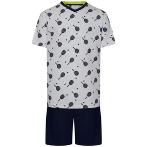 Pastunette Heren Pyjama: Padel motief, V hals ( 98 )