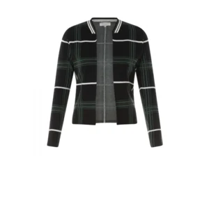 Ivy Beau Kort Zwart Jasje Met Wit En Groene Streep 44